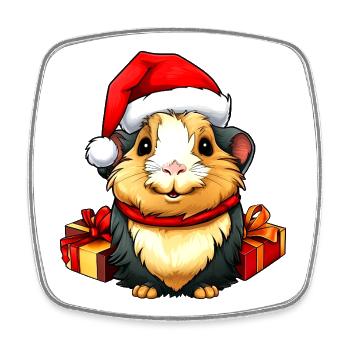 Christmas guinea pigs - Square fridge magnet - white - Front