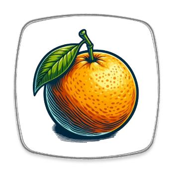 Vintage Orange illustriert - Viereckiger Kühlschrankmagnet - Weiß - Vorne