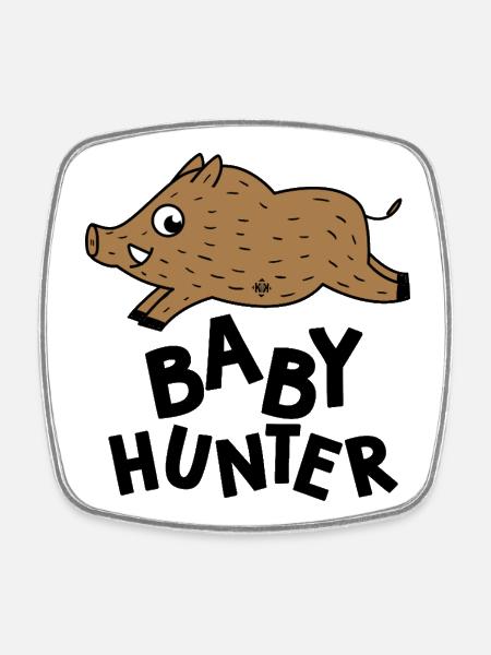 bébé chasseur pour naissance grossesse chasse - Magnet carré - blanc