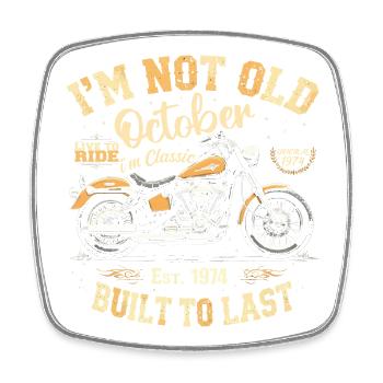 Birthday October 1974 Anniversary October 1974 - Square fridge magnet - white - Front