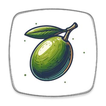 Illustration de Olive Verte Naturelle - Magnet carré - blanc - Devant