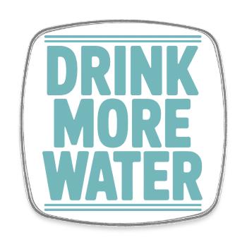 Trink mehr Wasser Gesundheitscoach Lustige Hydration - Viereckiger Kühlschrankmagnet - Weiß - Vorne