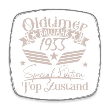 Vintage 1955 Baujahr Design - Viereckiger Kühlschrankmagnet - Weiß - Vorne