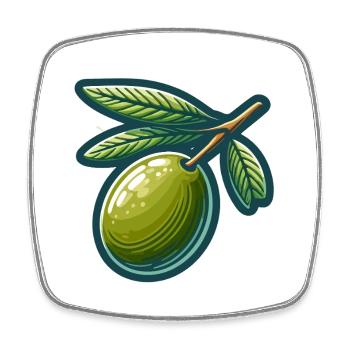 Olivenzweig-Muster für Naturkleidung - Viereckiger Kühlschrankmagnet - Weiß - Vorne
