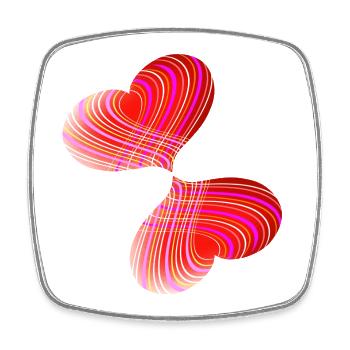 Coeurs amoureux | Couple | L’amour | Cadeau - Magnet carré - blanc - Devant