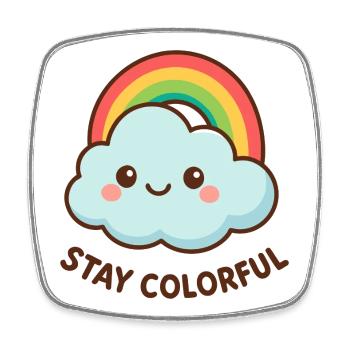 Cute cloud rainbow graphic - Square fridge magnet - white - Front