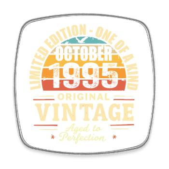 Retro October 1995 - birthday october 1995 - Square fridge magnet - white - Front