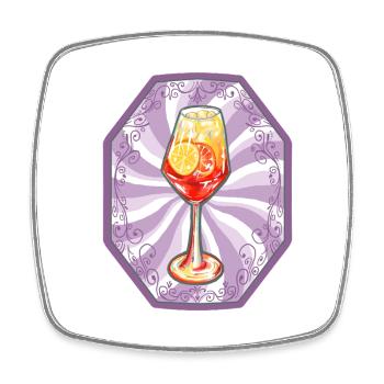 Summer Cocktail Illustration - Viereckiger Kühlschrankmagnet - Weiß - Vorne