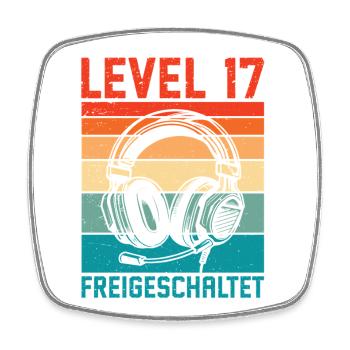 17. Geburtstag Jungen Gamer Level 17 Unlocked - Viereckiger Kühlschrankmagnet - Weiß - Vorne