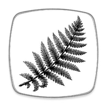 Black Abstract Floral Illustration - Square fridge magnet - white - Front