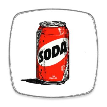 Red Soda Can - Viereckiger Kühlschrankmagnet - Weiß - Vorne