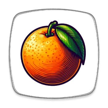 Modern Orange Illustration - Square fridge magnet - white - Front