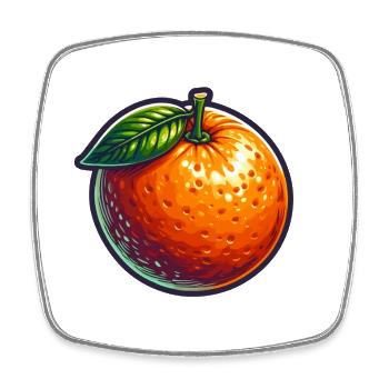 Illustration von lebendigen und natürlichen Mandarin - Viereckiger Kühlschrankmagnet - Weiß - Vorne