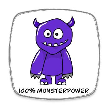 100% Monster Power - Square fridge magnet - white - Front