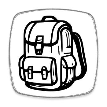 Survival backpack - Square fridge magnet - white - Front