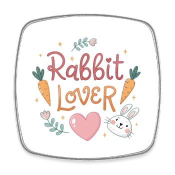 Rabbit in Love with Carrots - Square fridge magnet - white - Front