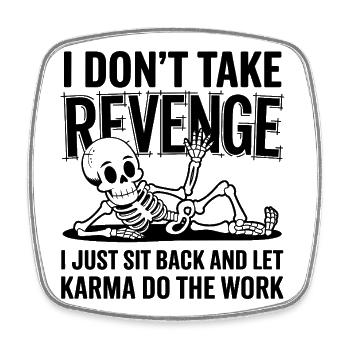 Drôle de squelette de karma - Magnet carré - blanc - Devant