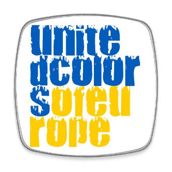 United Colors Of Europe - Viereckiger Kühlschrankmagnet - Weiß - Vorne