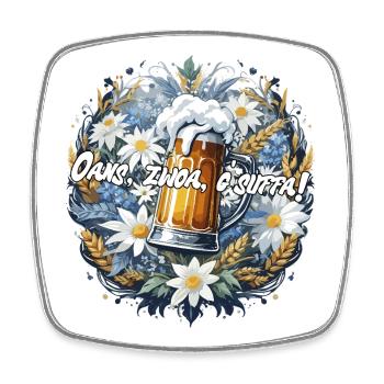 Bavarian Beer Festival Oans, two, g'suffa! - Square fridge magnet - white - Front