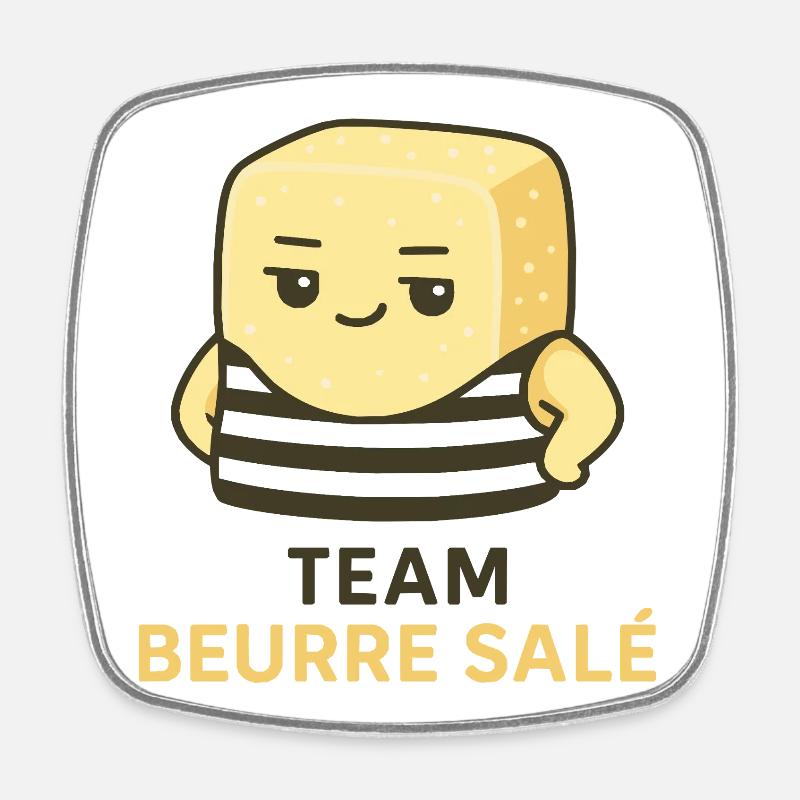 Salted Butter Team - Square fridge magnet - white