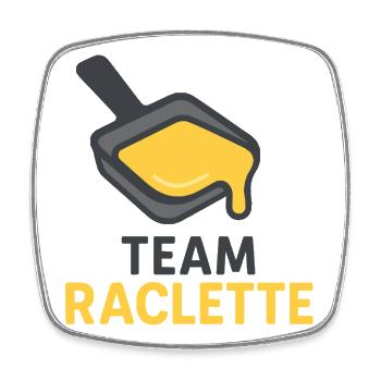 Team Raclette - Magnet carré - blanc - Devant