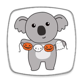 Koala Happy Halloween Citrouille Chauve-souris Costume - Magnet carré - blanc - Devant