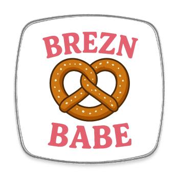 Brezn Babe Shirt - Viereckiger Kühlschrankmagnet - Weiß - Vorne