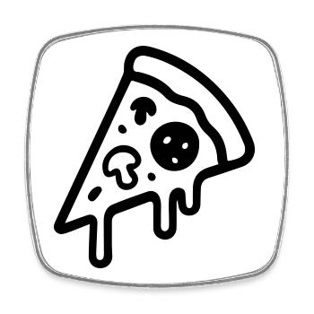 Pizza Stück Icon - Viereckiger Kühlschrankmagnet - Weiß - Vorne