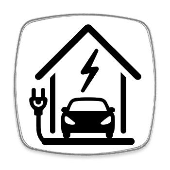 Electric mobility charging station - Square fridge magnet - white - Front