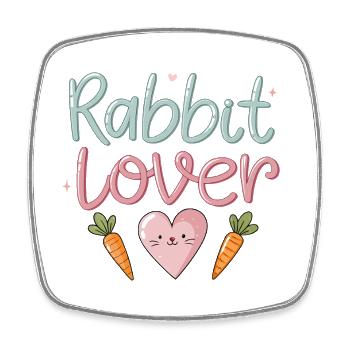 Colorful Rabbit and Carrot Love - Square fridge magnet - white - Front