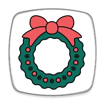 Wreath for Christmas - Square fridge magnet - white - Front