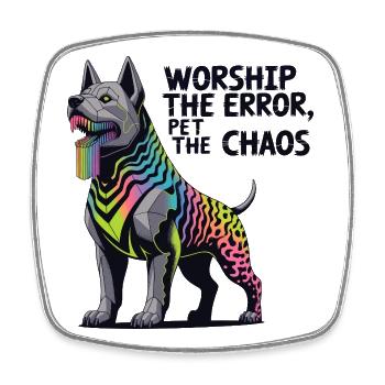 Neon Abyssal Dog Illustration - Square fridge magnet - white - Front