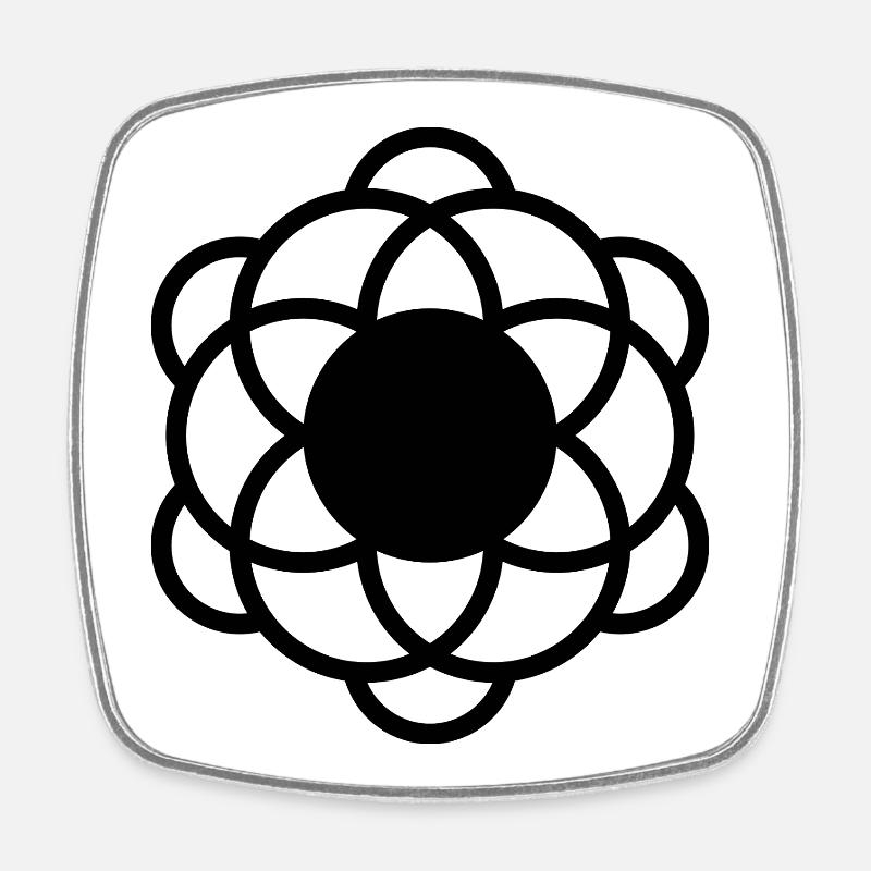 Seed of Life Mandala Design - Square fridge magnet - white
