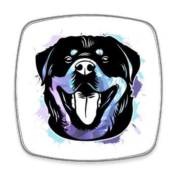 Rottweiler - Magnet carré - blanc - Devant
