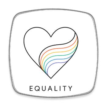 Pride Regenbogen Liebe Gleichheit Vielfalt Queer - Viereckiger Kühlschrankmagnet - Weiß - Vorne