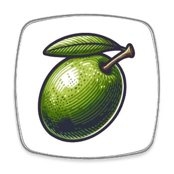 Pomme verte cartoon vibrant - Magnet carré - blanc - Devant
