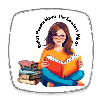 Des gens calmes, des esprits forts – des livres et de la lecture - Magnet carré - blanc - Devant