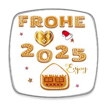 Merry Christmas - Square fridge magnet - white - Front