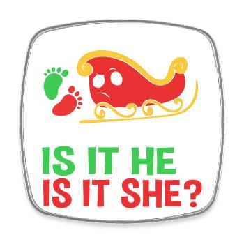 Expectant Mom Mom Christmas - Square fridge magnet - white - Front
