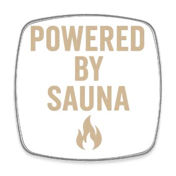 Powerful Sauna Statement Design - Viereckiger Kühlschrankmagnet - Weiß - Vorne