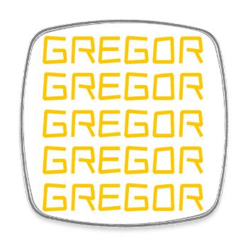 Vorname Gregor - Viereckiger Kühlschrankmagnet - Weiß - Vorne