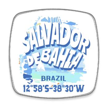 Salvador de Bahia, Brasilien - Viereckiger Kühlschrankmagnet - Weiß - Vorne