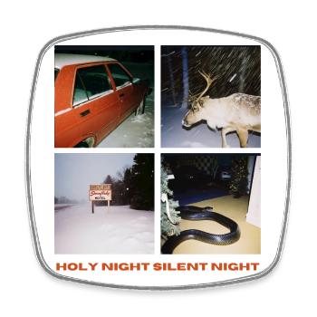 Stille Nächte Weihnachten - Viereckiger Kühlschrankmagnet - Weiß - Vorne