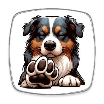 Australian Shepherd Aussie Aussiebesitzer Aussies - Viereckiger Kühlschrankmagnet - Weiß - Vorne