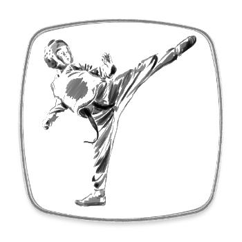 Taekwondo - Viereckiger Kühlschrankmagnet - Weiß - Vorne