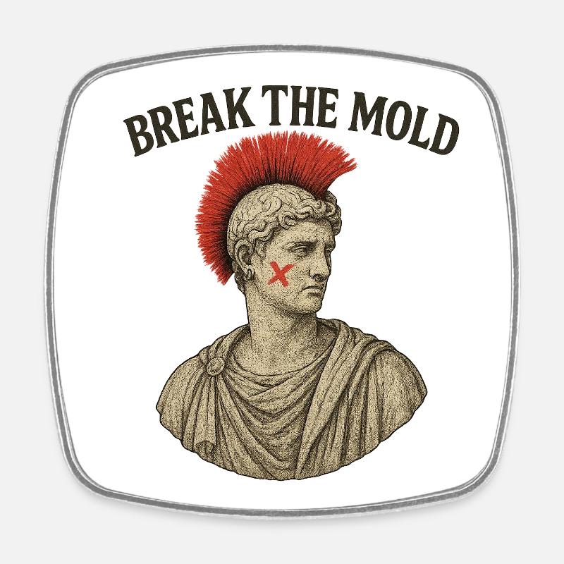 Ancient Bust with Bold Protest Motif - Square fridge magnet - white