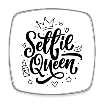 Selfie Queen – Lustiges Motiv für Social Media Fan - Viereckiger Kühlschrankmagnet - Weiß - Vorne