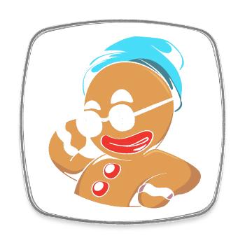 Lebkuchenmann Weihnachten Lebkuchen - Viereckiger Kühlschrankmagnet - Weiß - Vorne
