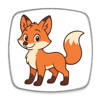 Cute cartoon fox for kids clothes - Square fridge magnet - white - Front