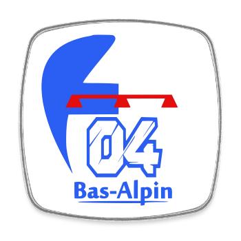 Logo von Bas-Alpine - Viereckiger Kühlschrankmagnet - Weiß - Vorne